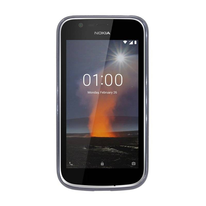 Nokia 1 Handy Silikon Schutzhülle Cover Case Schwarz