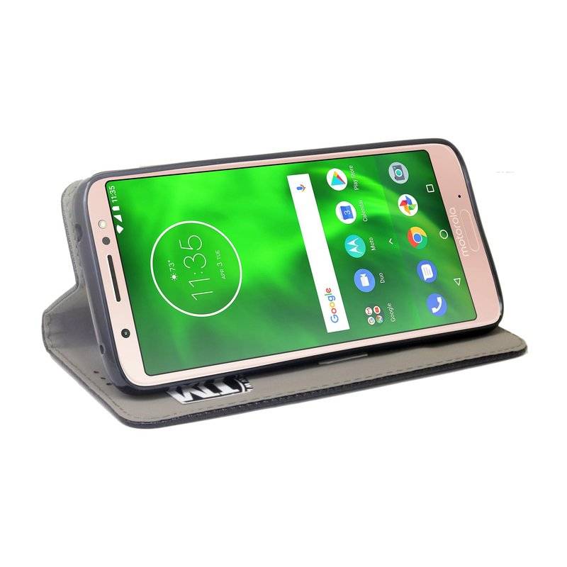 Motorola Moto G6 Handyhülle Tasche Flip Case Smartphone Schutzhülle Schwarz