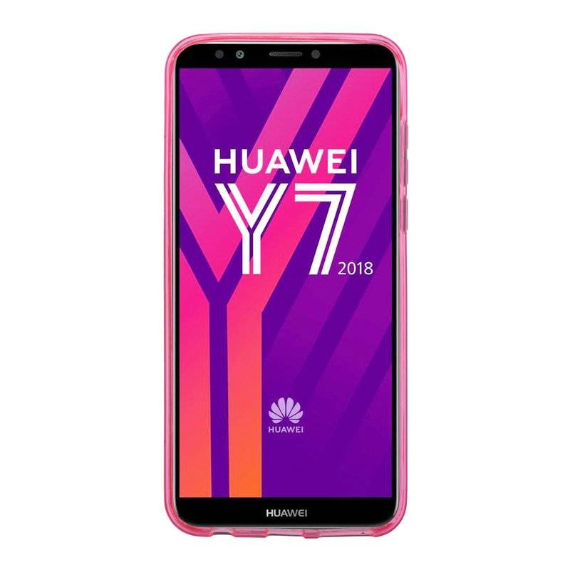 Huawei Y7 2018 Handy Silikon Schutzhülle Cover Case Pink