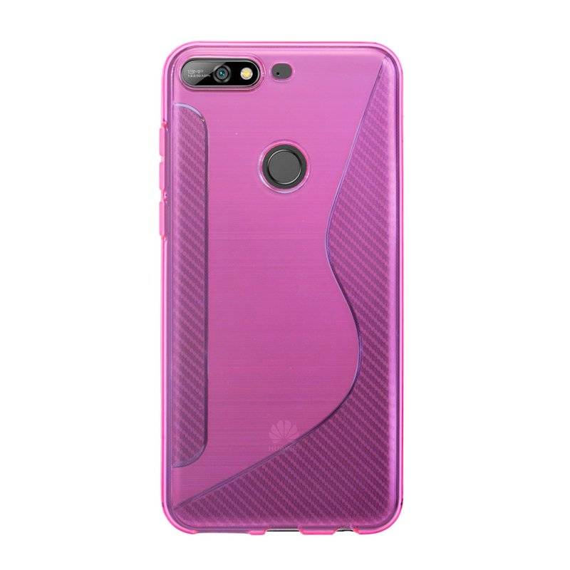 Huawei Y7 2018 Handy Silikon Schutzhülle Cover Case Pink