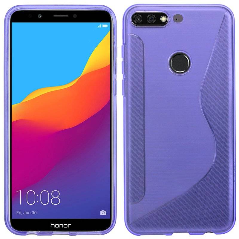 Honor 7C Handy Silikon Schutzhülle Cover Case Lila