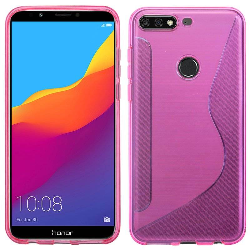 Honor 7C Handy Silikon Schutzhülle Cover Case Pink