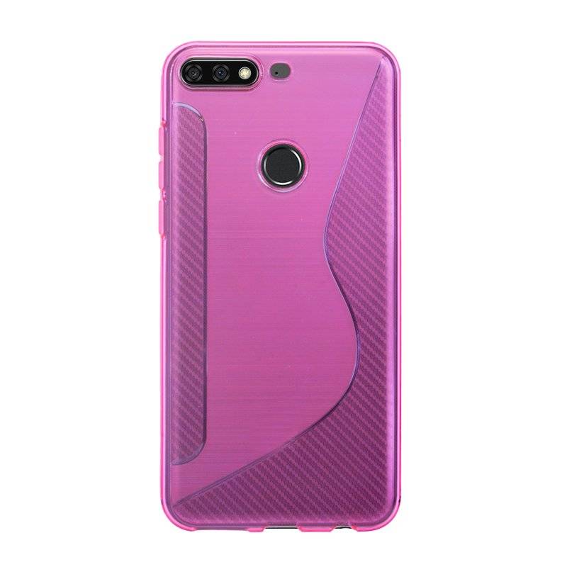 Honor 7C Handy Silikon Schutzhülle Cover Case Pink