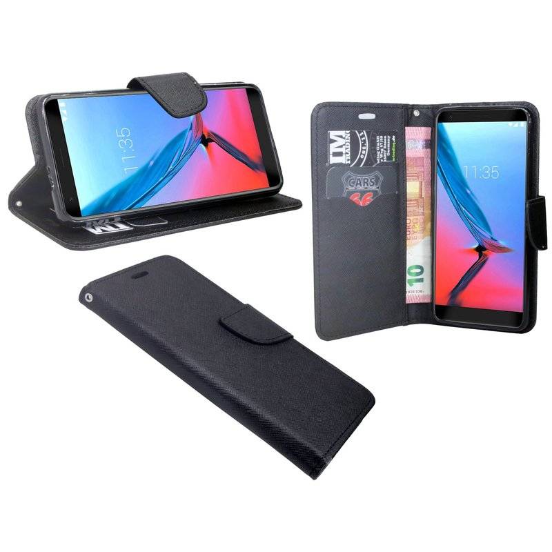 ZTE Blade V9 Handyhülle Tasche Flip Case Smartphone Schutzhülle Schwarz