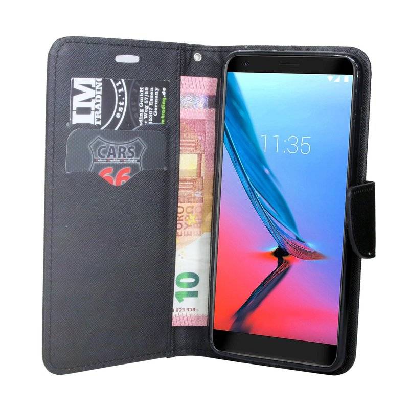 ZTE Blade V9 Handyhülle Tasche Flip Case Smartphone Schutzhülle Schwarz