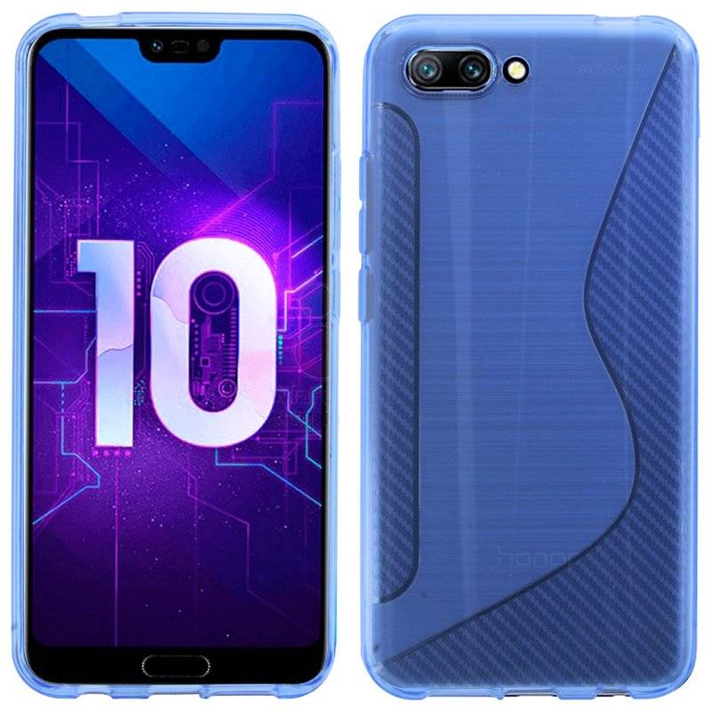 Honor 10 Handy Silikon Schutzhülle Cover Case Schwarz Schwarz