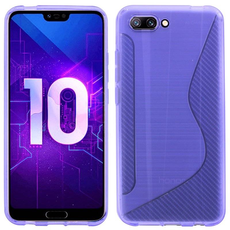 Honor 10 Handy Silikon Schutzhülle Cover Case Schwarz Lila