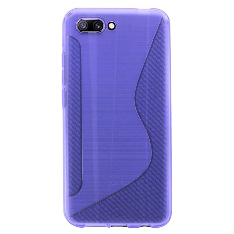 Honor 10 Handy Silikon Schutzhülle Cover Case Schwarz Lila