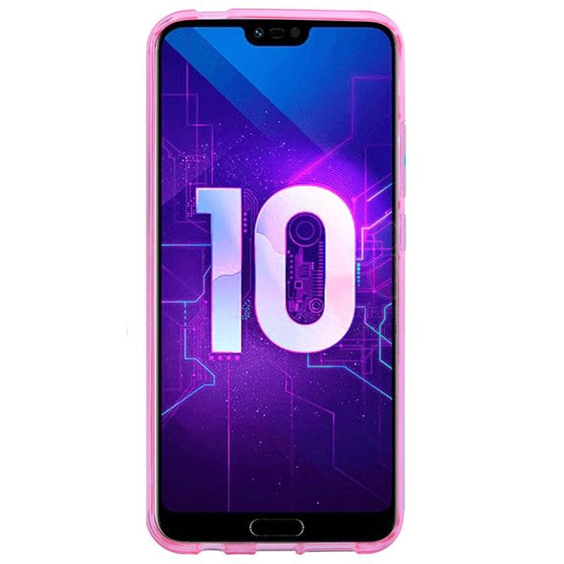 Honor 10 Handy Silikon Schutzhülle Cover Case Schwarz Pink