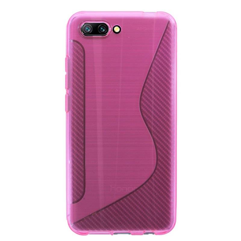 Honor 10 Handy Silikon Schutzhülle Cover Case Schwarz Pink