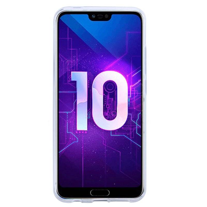 Honor 10 Handy Silikon Schutzhülle Cover Case Schwarz Transparent