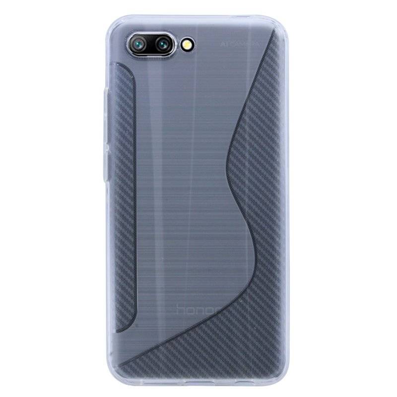 Honor 10 Handy Silikon Schutzhülle Cover Case Schwarz Transparent