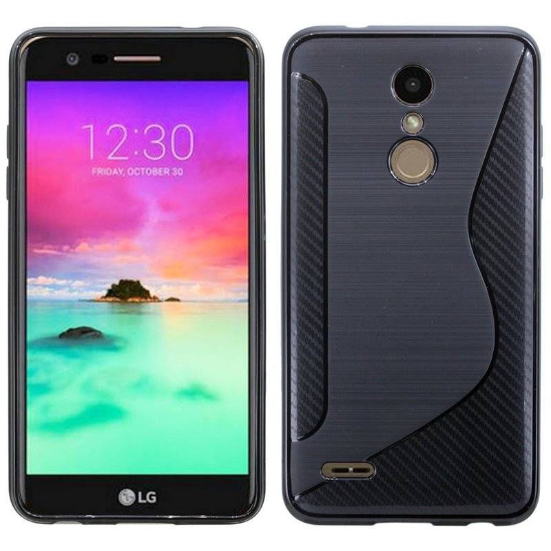 LG K11 Handy Silikon Schutzhülle Cover Case Schwarz