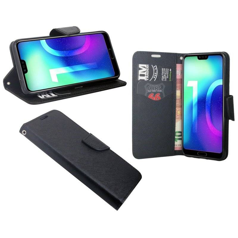 Honor 10 Handyhülle Tasche Flip Case Smartphone Schutzhülle Schwarz