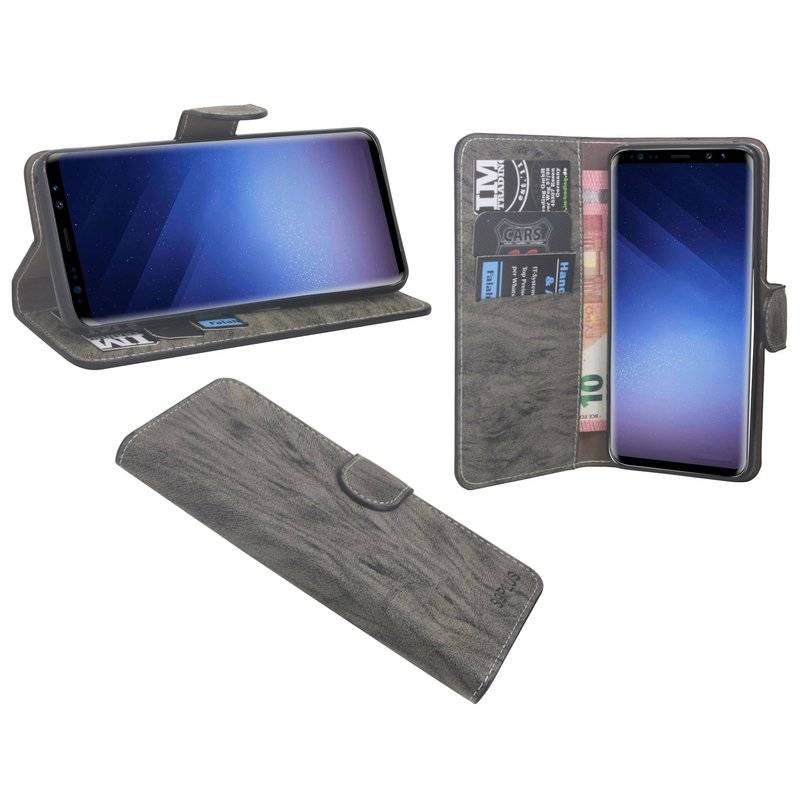 Samsung Galaxy S9 Plus Handyhülle Tasche Flip Case Smartphone Schutzhülle Anthrazit