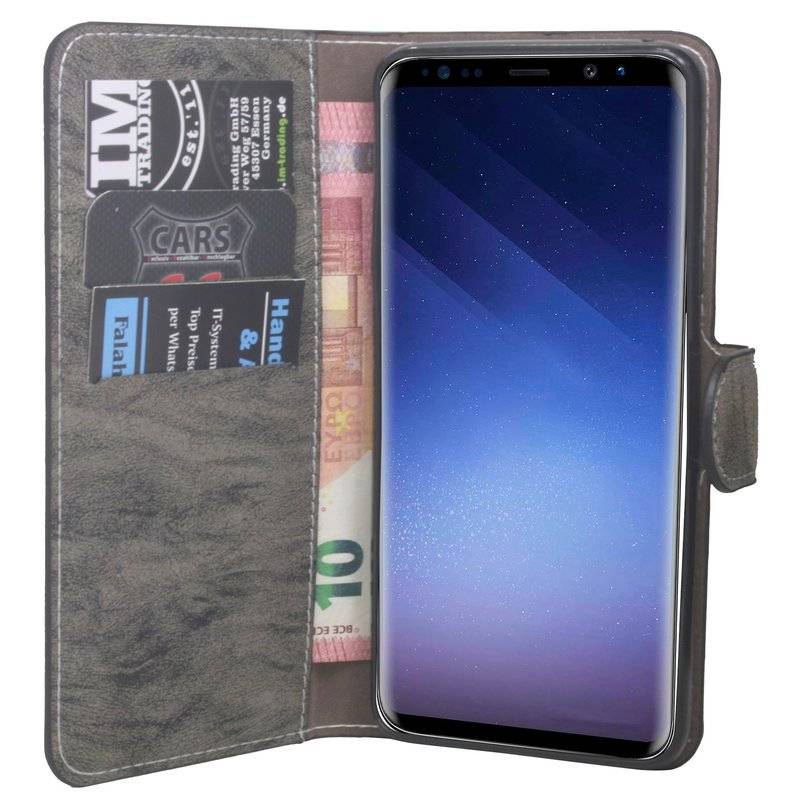 Samsung Galaxy S9 Plus Handyhülle Tasche Flip Case Smartphone Schutzhülle Anthrazit