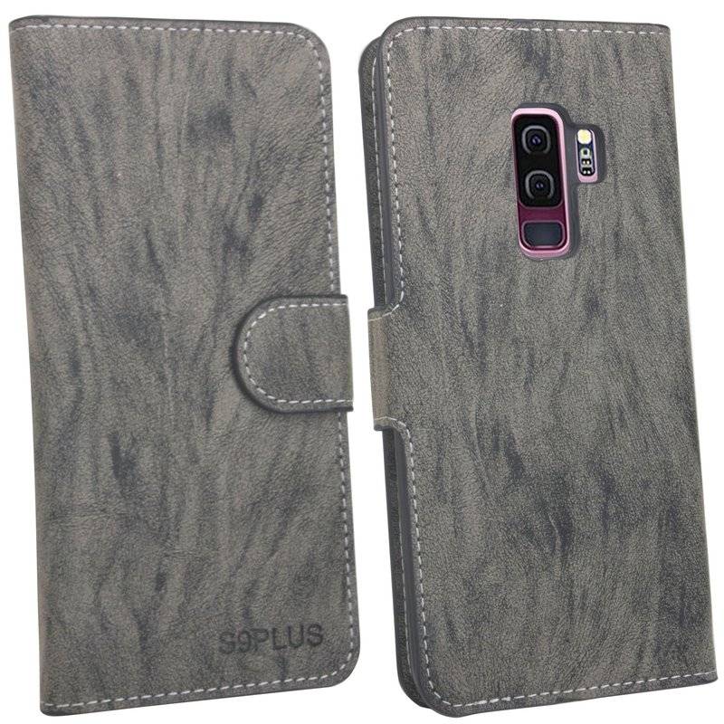 Samsung Galaxy S9 Plus Handyhülle Tasche Flip Case Smartphone Schutzhülle Anthrazit