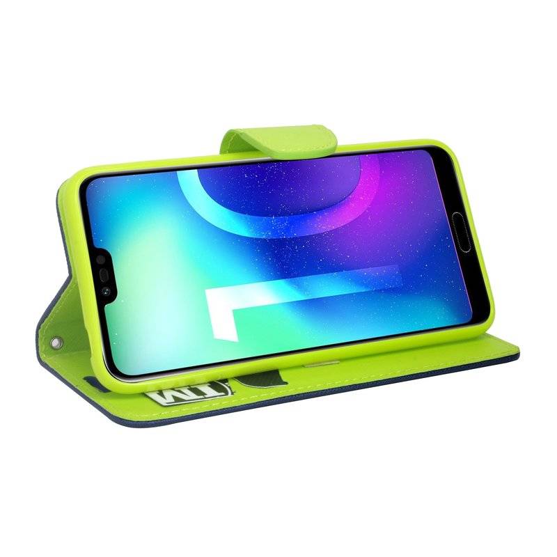 Honor 10 Handyhülle Tasche Flip Case Smartphone Schutzhülle Blau-Grün