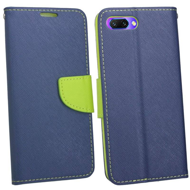 Honor 10 Handyhülle Tasche Flip Case Smartphone Schutzhülle Blau-Grün