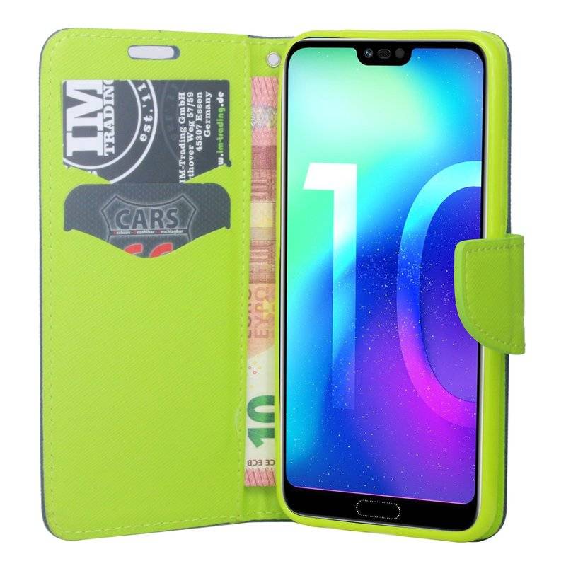 Honor 10 Handyhülle Tasche Flip Case Smartphone Schutzhülle Blau-Grün