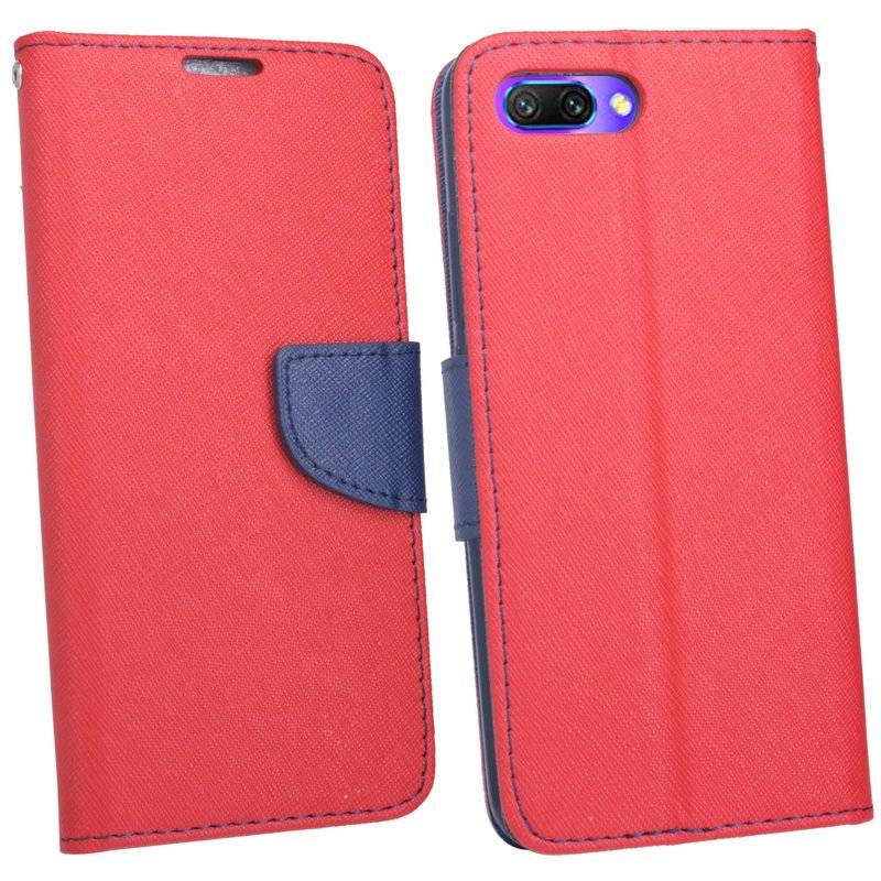 Honor 10 Handyhülle Tasche Flip Case Smartphone Schutzhülle Rot-Blau