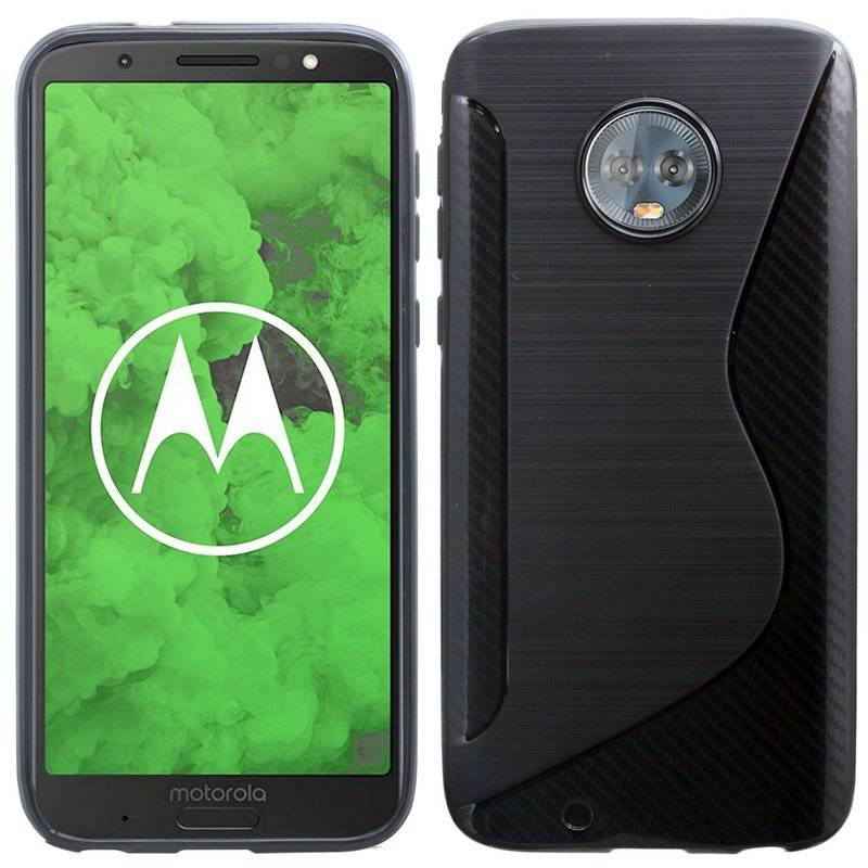 Motorola G6 Handy Silikon Schutzhülle Cover Case Schwarz