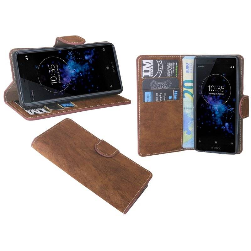 Sony Xperia XZ2 Compact Handyhülle Tasche Flip Case Smartphone Schutzhülle Anthrazit