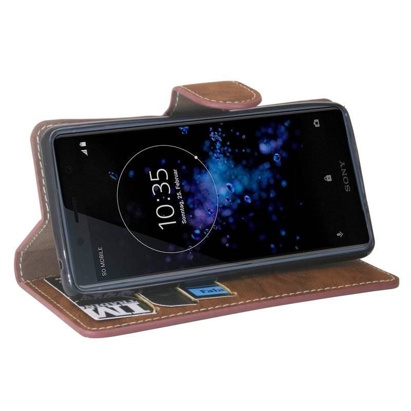 Sony Xperia XZ2 Compact Handyhülle Tasche Flip Case Smartphone Schutzhülle Anthrazit