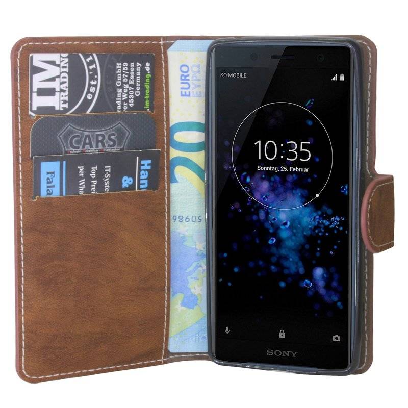 Sony Xperia XZ2 Compact Handyhülle Tasche Flip Case Smartphone Schutzhülle Anthrazit