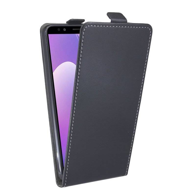 Huawei Y7 2018 Handyhülle Tasche Flip Case Smartphone Schutzhülle Schwarz