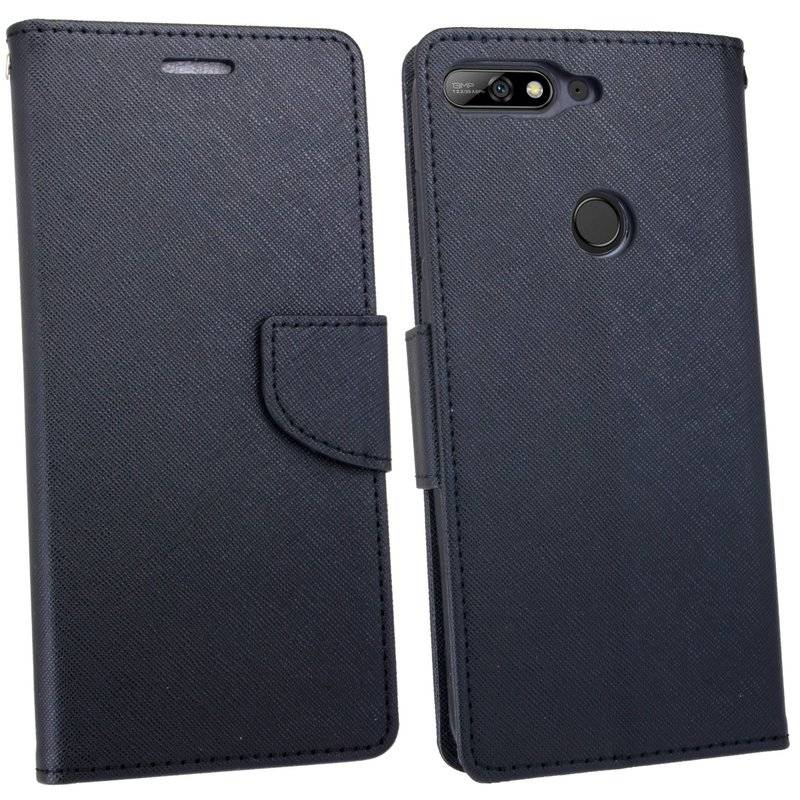 Honor 7C Handyhülle Tasche Flip Case Smartphone Schutzhülle Schwarz