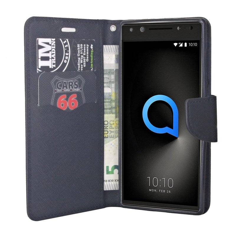 Alcatel 5 Handyhülle Tasche Flip Case Smartphone Schutzhülle Schwarz