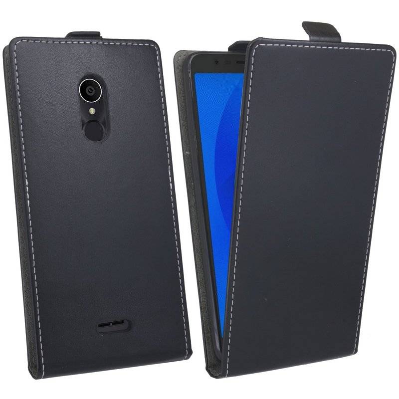 Alcatel 3C Handyhülle Tasche Flip Case Smartphone Schutzhülle Schwarz