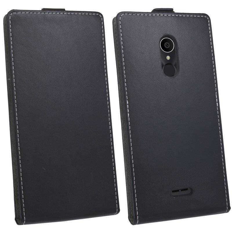 Alcatel 3C Handyhülle Tasche Flip Case Smartphone Schutzhülle Schwarz