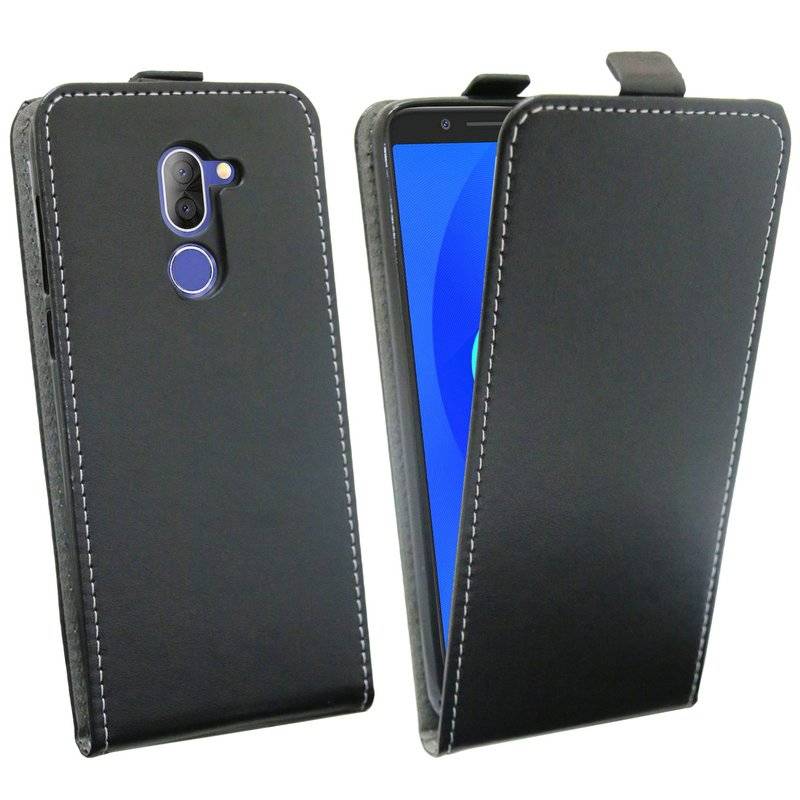 Alcatel 3X Handyhülle Tasche Flip Case Smartphone Schutzhülle Schwarz
