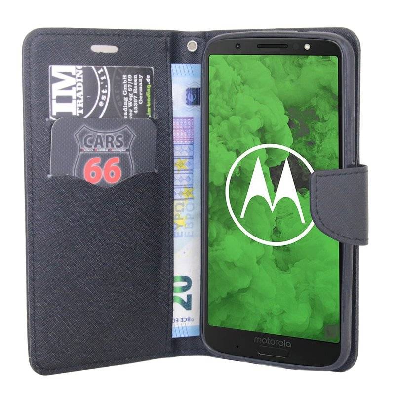 Motorola Moto G6 Handyhülle Tasche Flip Case Smartphone Schutzhülle Schwarz