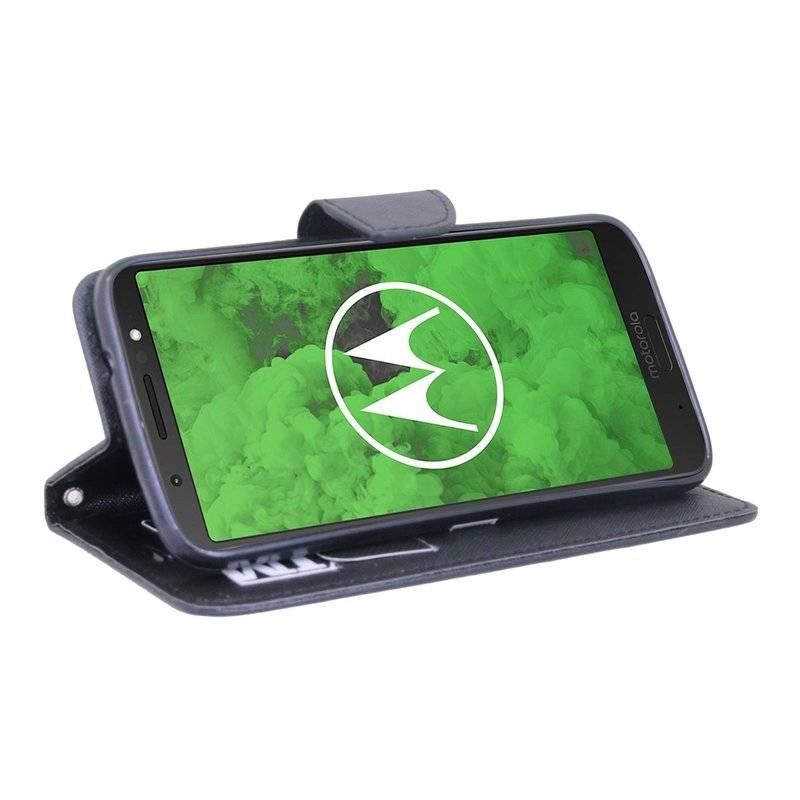 Motorola Moto G6 Handyhülle Tasche Flip Case Smartphone Schutzhülle Schwarz
