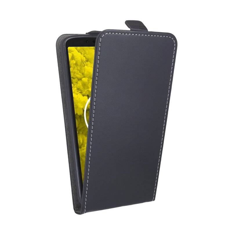 Motorola Moto G6 Play Handyhülle Tasche Flip Case Smartphone Schutzhülle Schwarz