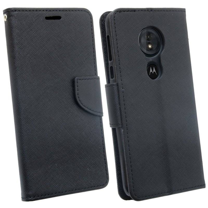 Motorola Moto G6 Play Handyhülle Tasche Flip Case Smartphone Schutzhülle Schwarz