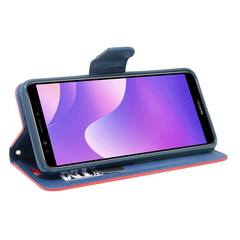 Huawei Y7 2018 Handyhülle Tasche Flip Case Smartphone Schutzhülle Rot