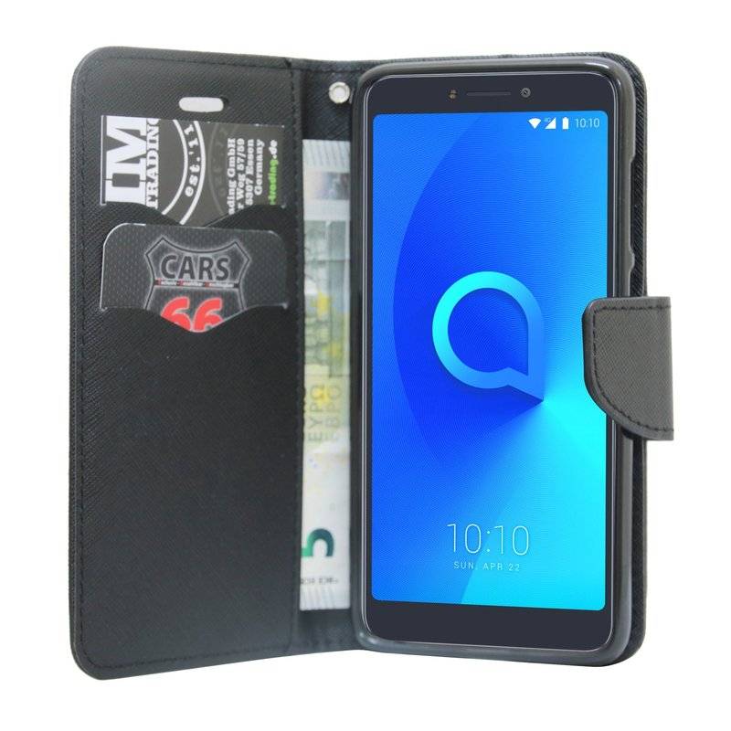 Alcatel 3X Handyhülle Tasche Flip Case Smartphone Schutzhülle Schwarz