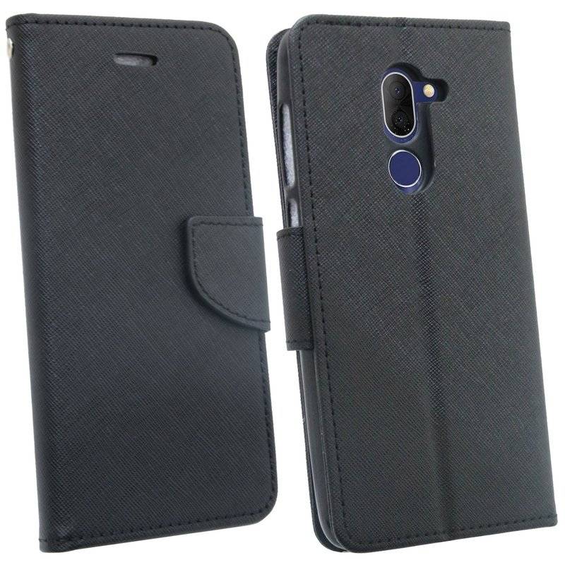 Alcatel 3X Handyhülle Tasche Flip Case Smartphone Schutzhülle Schwarz