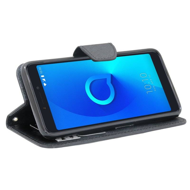 Alcatel 3X Handyhülle Tasche Flip Case Smartphone Schutzhülle Schwarz