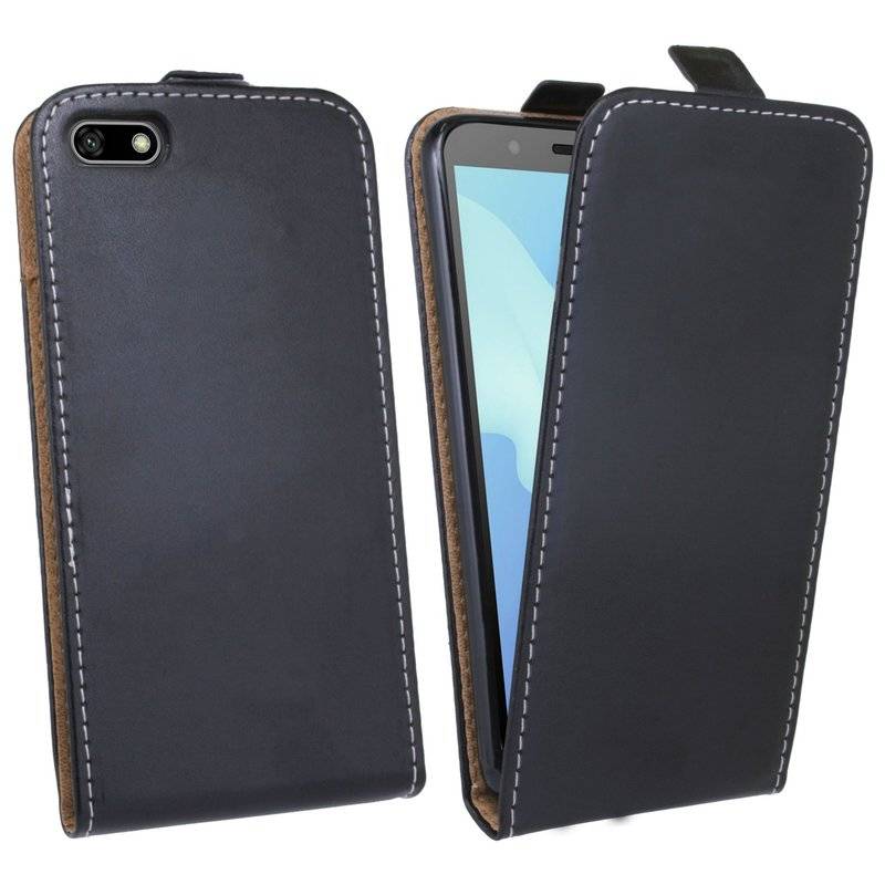 Huawei Y5 2018 Handyhülle Tasche Flip Case Smartphone Schutzhülle Schwarz