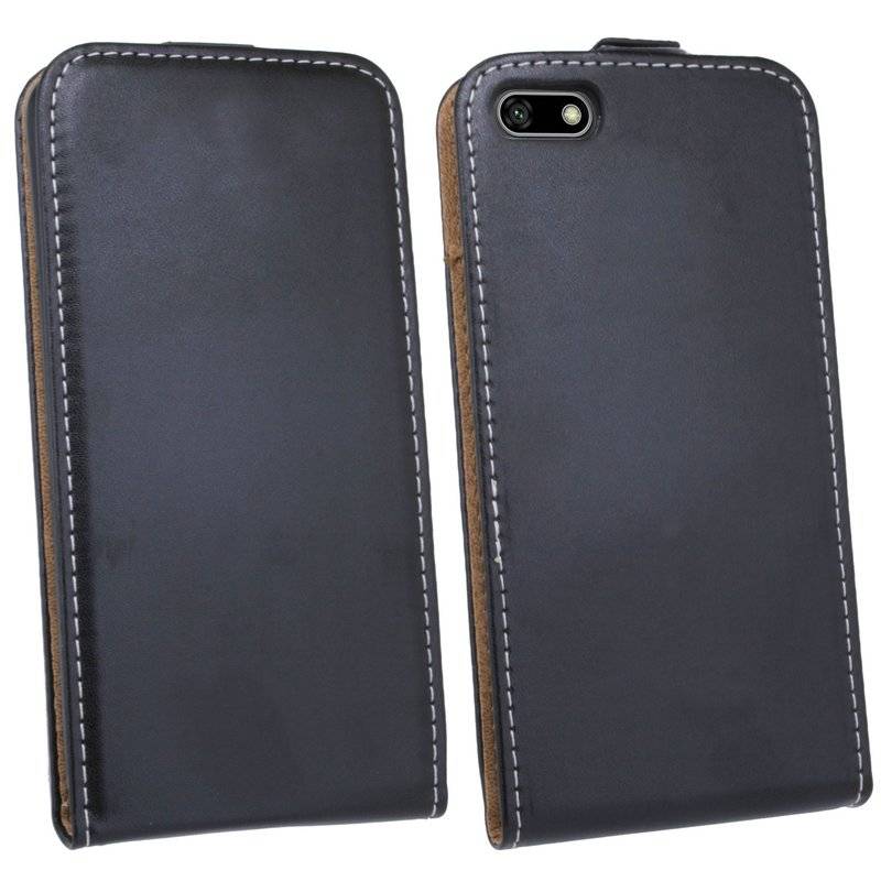 Huawei Y5 2018 Handyhülle Tasche Flip Case Smartphone Schutzhülle Schwarz