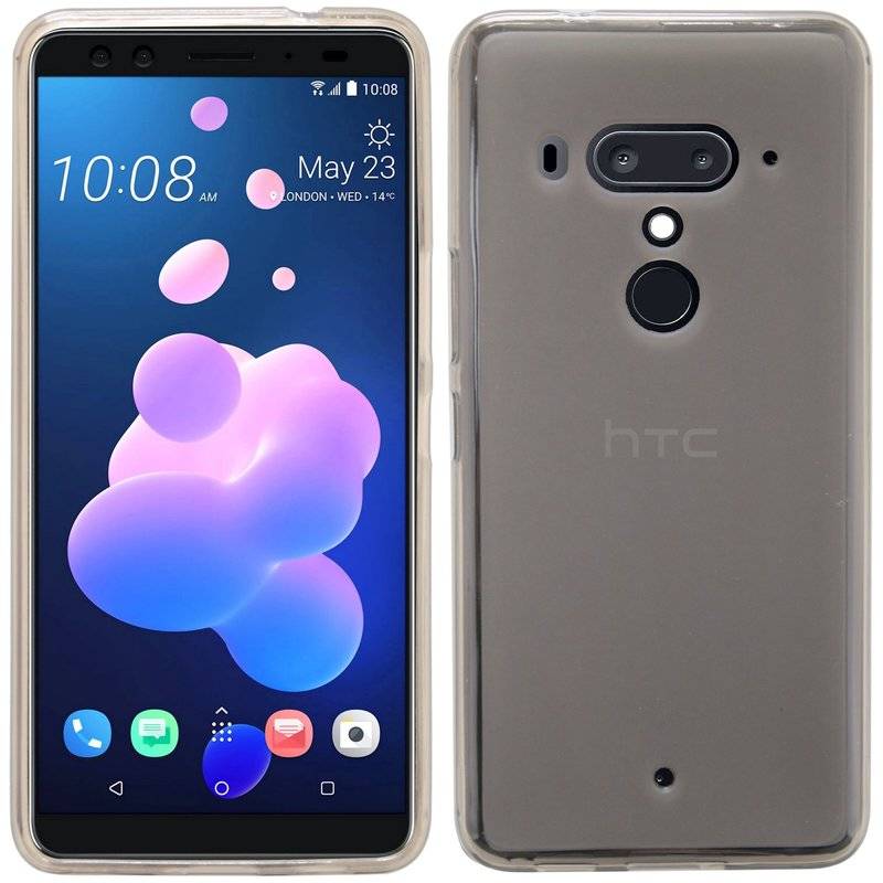 HTC U12+ Handy Silikon Schutzhülle Cover Case Grau