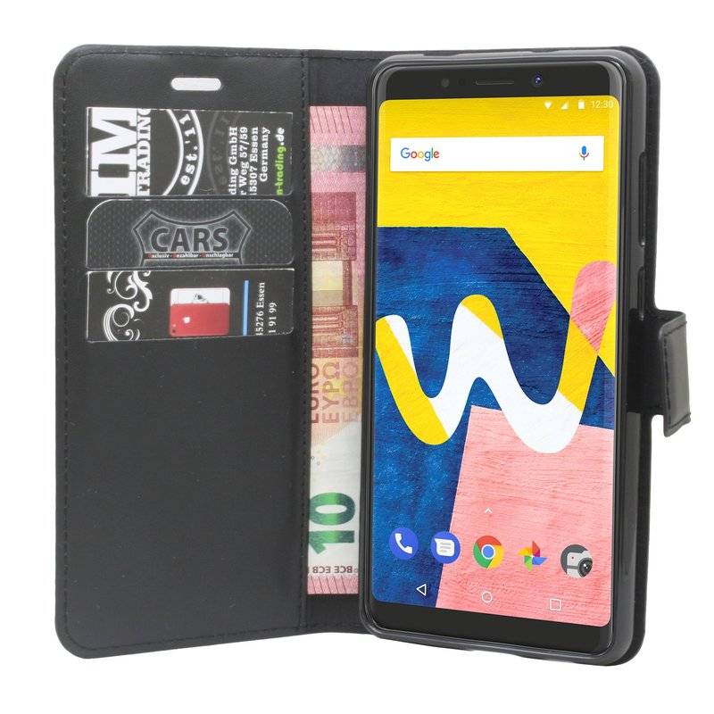 Wiko View Lite Handyhülle Tasche Flip Case Smartphone Schutzhülle Schwarz