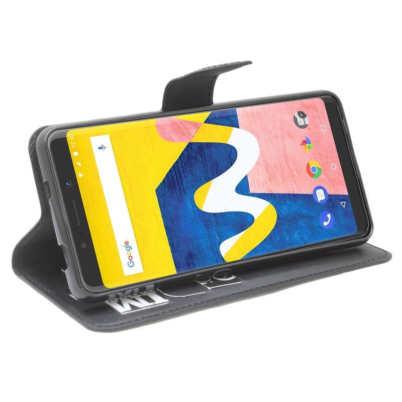 Wiko View Lite Handyhülle Tasche Flip Case Smartphone Schutzhülle Schwarz