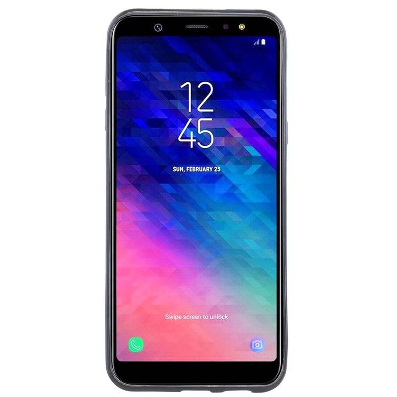 Samsung Galaxy A6 Plus Handy Silikon Schutzhülle Cover Case Schwarz Schwarz