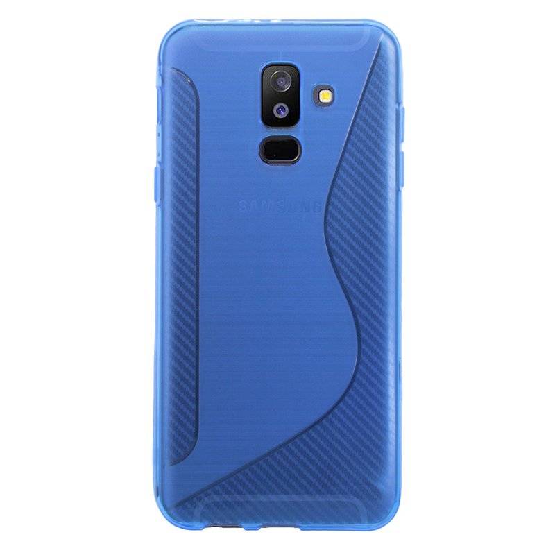 Samsung Galaxy A6 Plus Handy Silikon Schutzhülle Cover Case Schwarz Blau